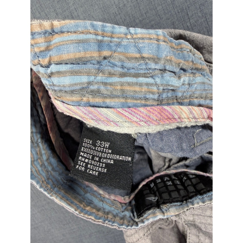 Quiksilver Mens Grey Cargo Shorts Size 33 Cotton Utility Multi Pocket‎ Casual - Picture 5 of 10